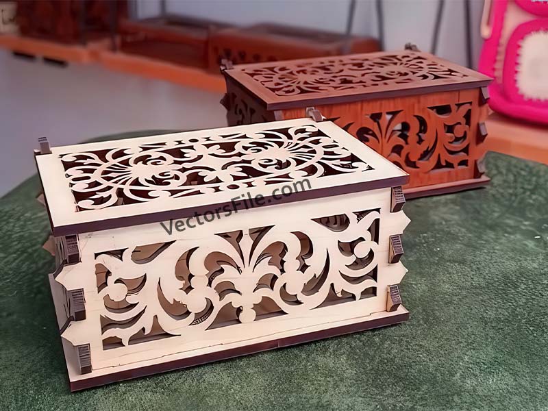 Laser Cut Wooden Jewelry Box 6mm Gift Box Design | Vectors File