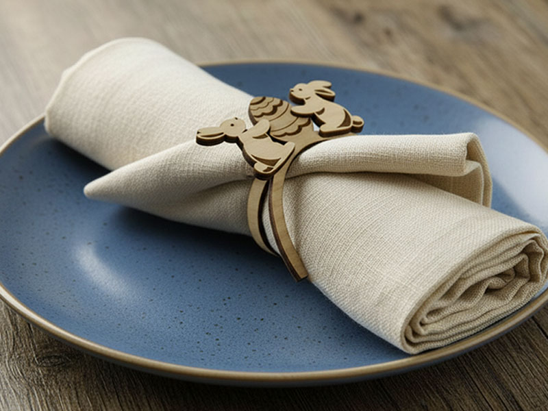 Laser Cut Bunny Easter Napkin Ring Template Vectors File Laser Cut Bunny Easter Napkin Ring Template Vectors File