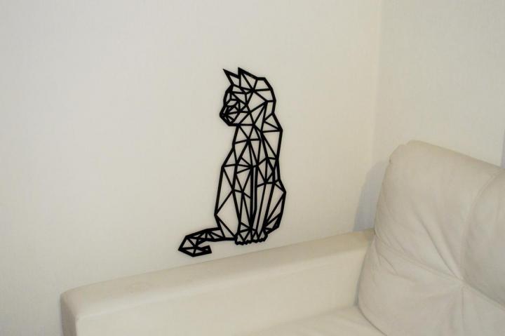 Abstract Cat Laser Wall Engraving Panel DXF File