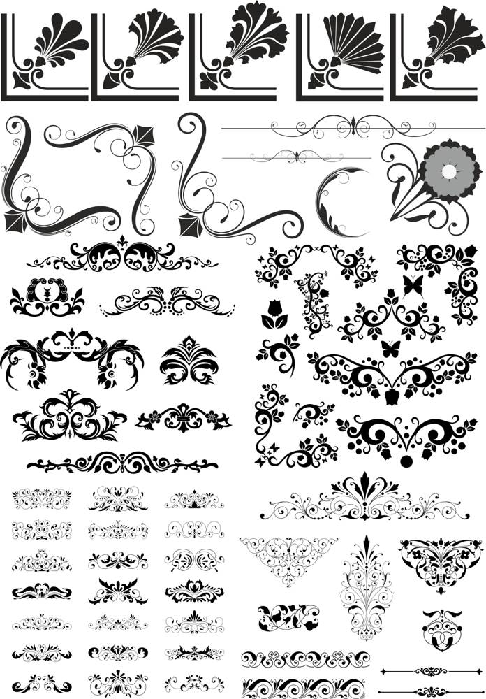 Abstract Floral Elements Pack File Free Vector CDR File