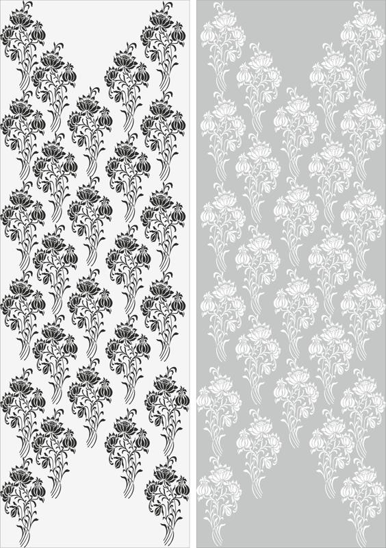 Abstract Flowers Sandblast Pattern Room Dividers and Background Screens Laser Cut CDR File