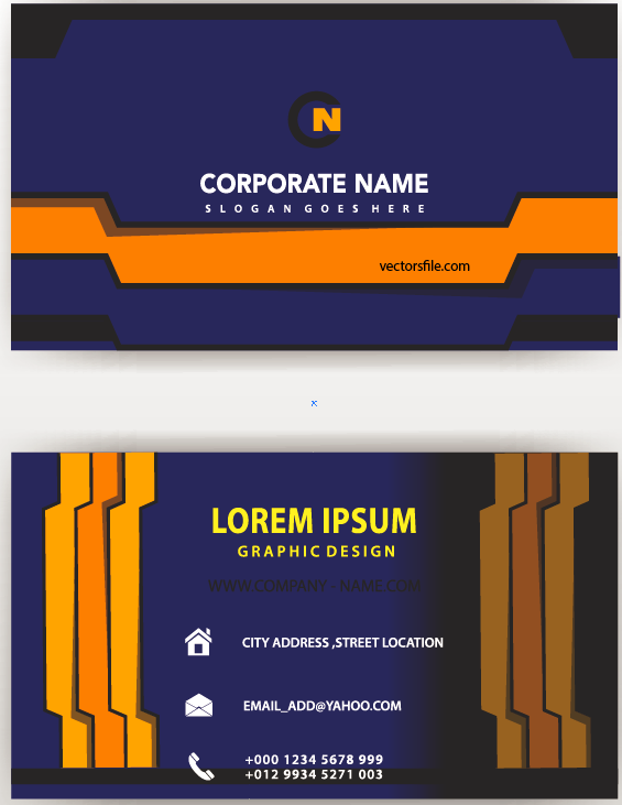 Abstract Gold Tab Corporate Card Template Free Vector