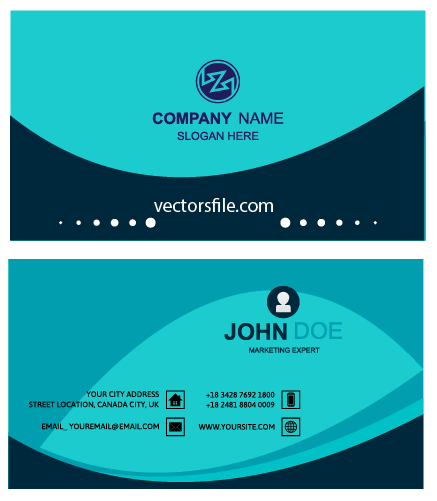 Abstract Stylish Wave Business Card Template Design Free Vector Vector File
