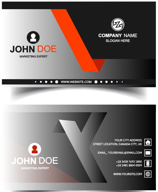 Abstract Stylish Wave Visiting Card Template Design Free Vector