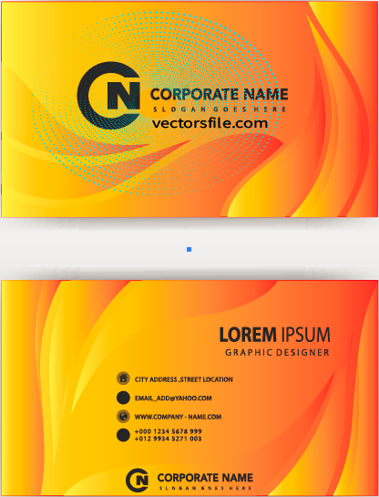 Abstract Wave Business Card Template Visiting Card Format Free Vector