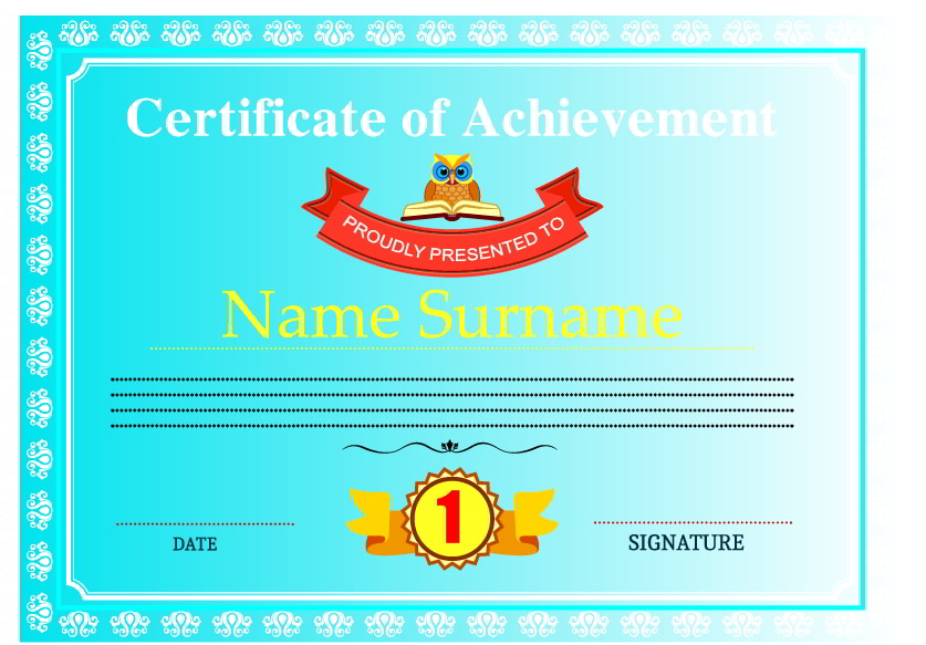 Achievement Certificate Design Vector File