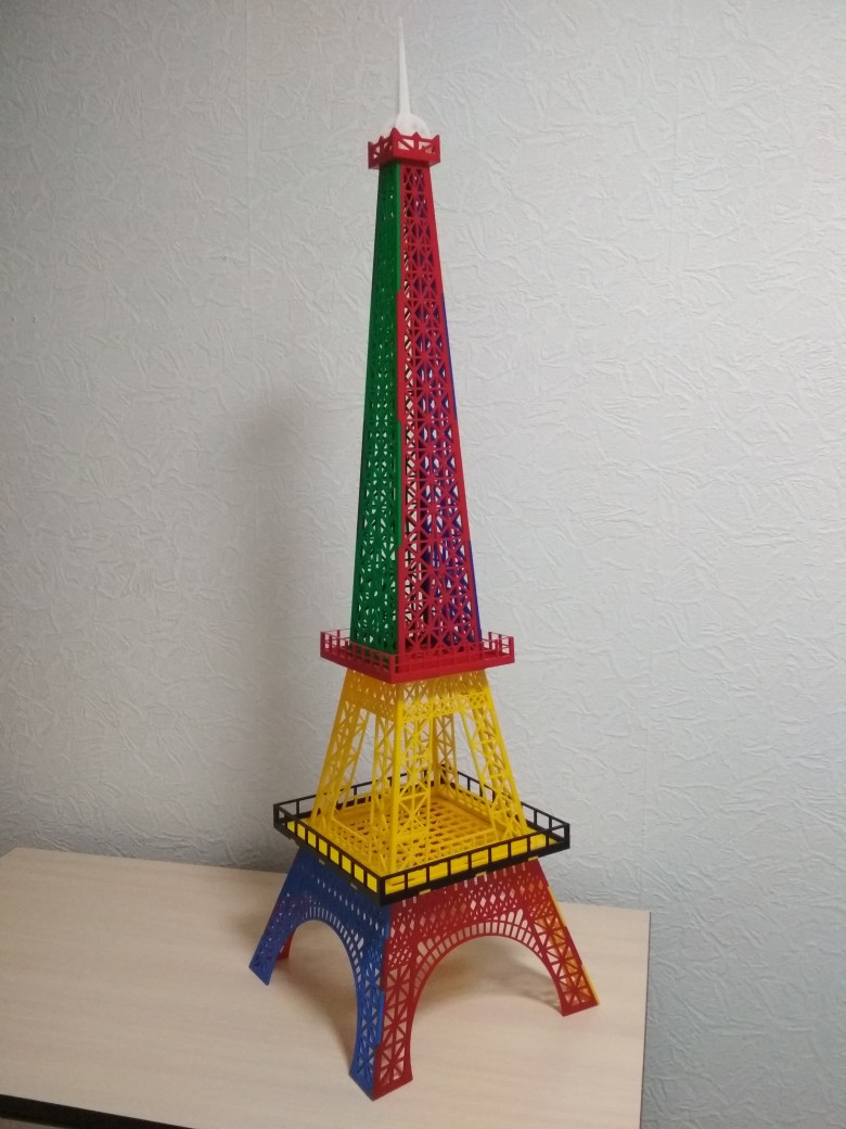 Acrylic Paris Eiffel Tower Laser Cut 3D Model CDR File