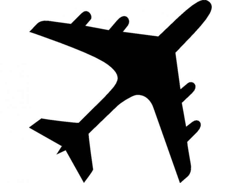Aeroplane Aircraft Silhouette Free DXF File