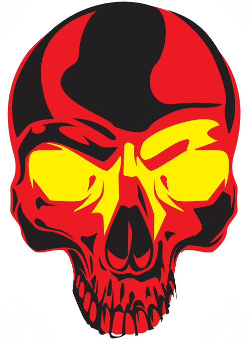 Aggressive Skull Face Tattoo Gangster Sticker CDR File