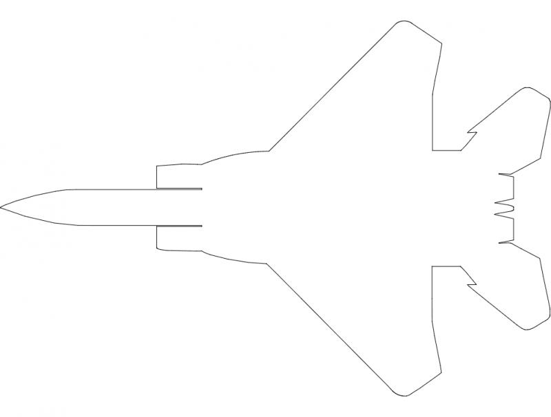 Aircraft Phanton Silhouette Free DXF File