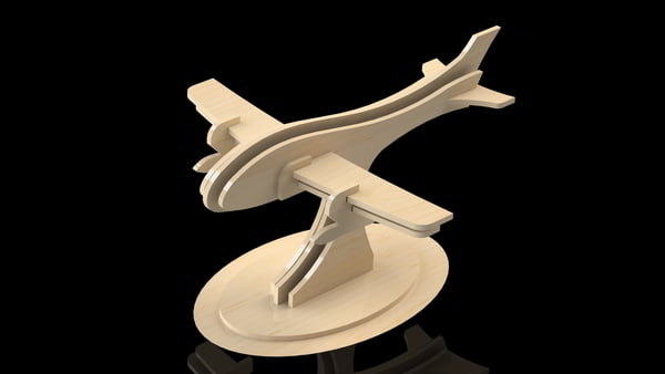 Airplane Wooden Decorative 3D Puzzle CDR File