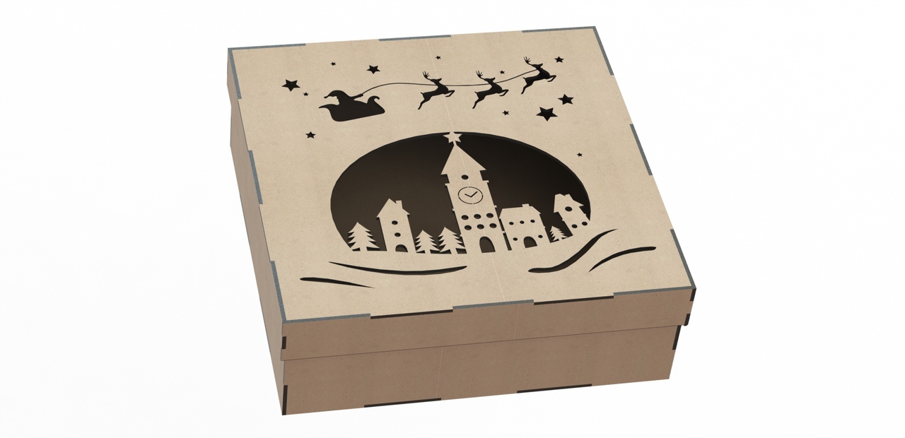 Amazing Wood Box Laser Cut File for Christmas Gift CDR File