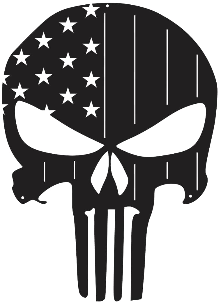 American Flag Punisher Skulls For Silhouette Dxf File Free Download