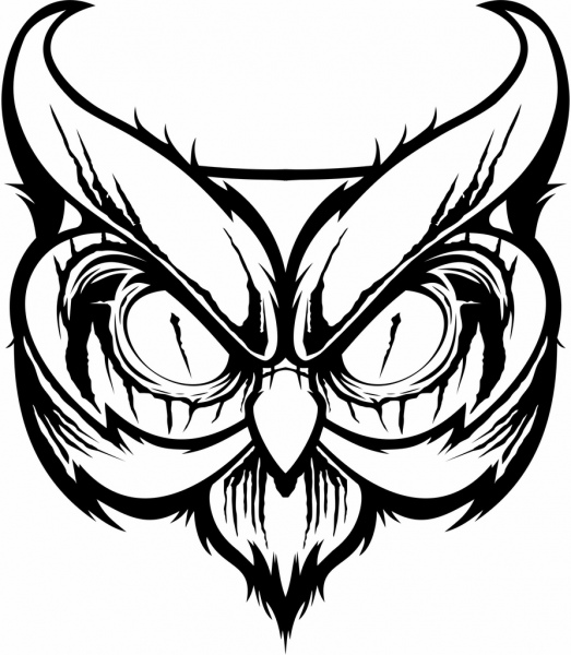 Angry Big Owl Silhouette Laser Cut CDR File