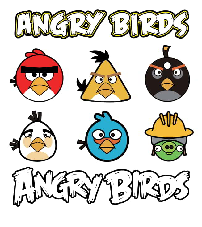 Angry Birds Logo and Characters Logo Free Vector