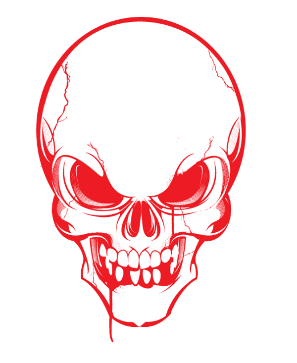 Angry Face Skull Sticker Free Vector