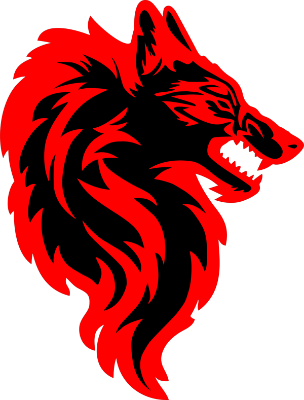 Angry Wolf Face Drawing for Laser and Plasma Cutting CDR and DXF File