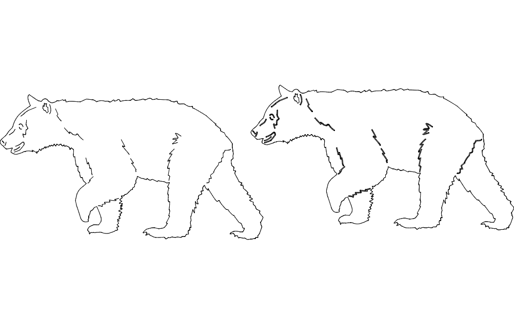 Animal Bear Outline DXF File