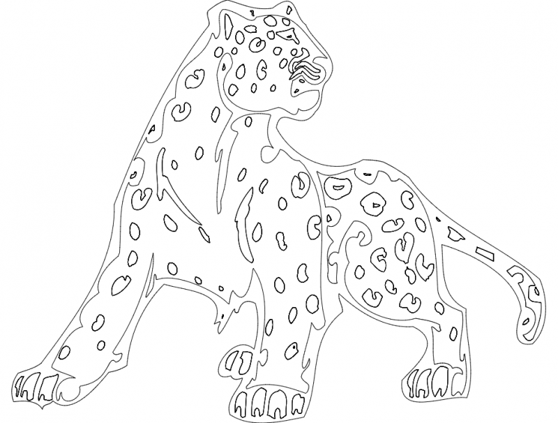 Animal Mascot Cheetah Template DXF File