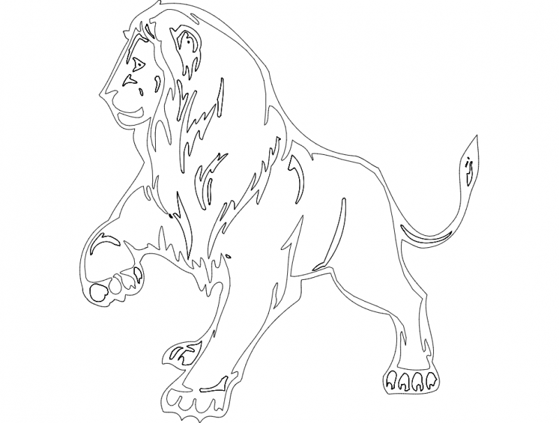 Animal Mascot Lion Template DXF File