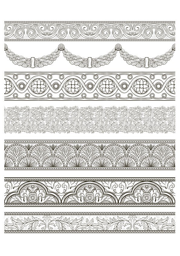 Arabesque Lace Damask Seamless Border Floral Free CDR Vectors File