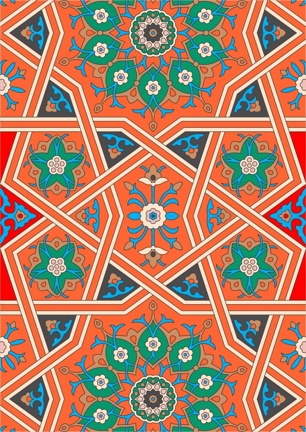 Arabic Ornament Panel Design Free Vector File