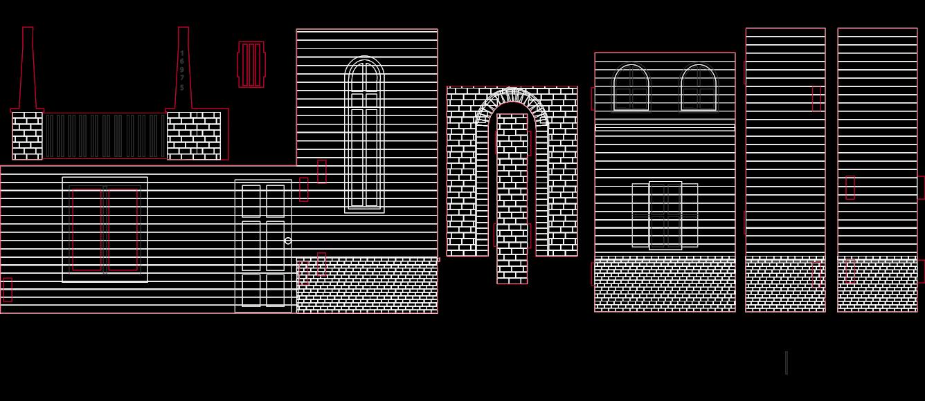 Arches Walls Doors Windows Laser Cut DXF File