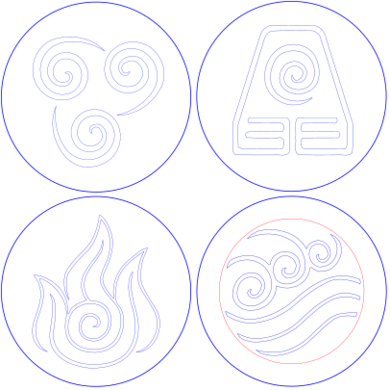 Avatar 4 Elements Coasters Layout SVG File