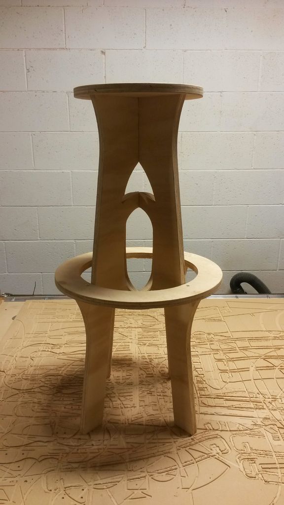 Backless Bar Stool CNC Router CNC Laser Cut Plans Free CDR File