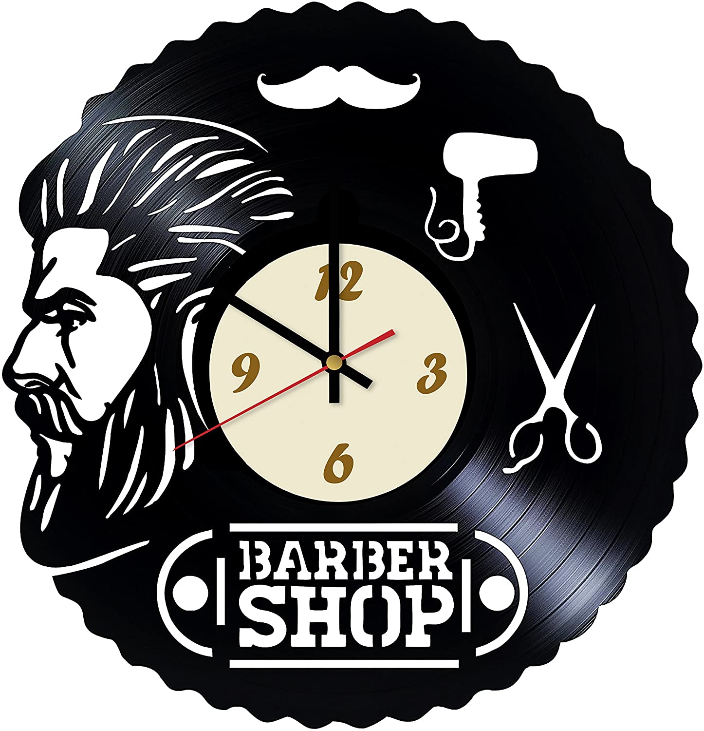 Barbershop Wall Clock Design CDR Vectors File