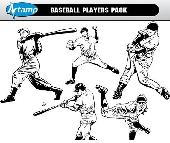 Base Ball Players Pack Free CDR Vectors File