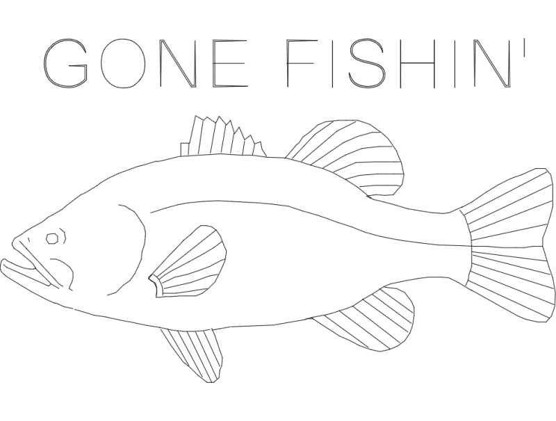 Bass gone fishin final CNC Router Free DXF File