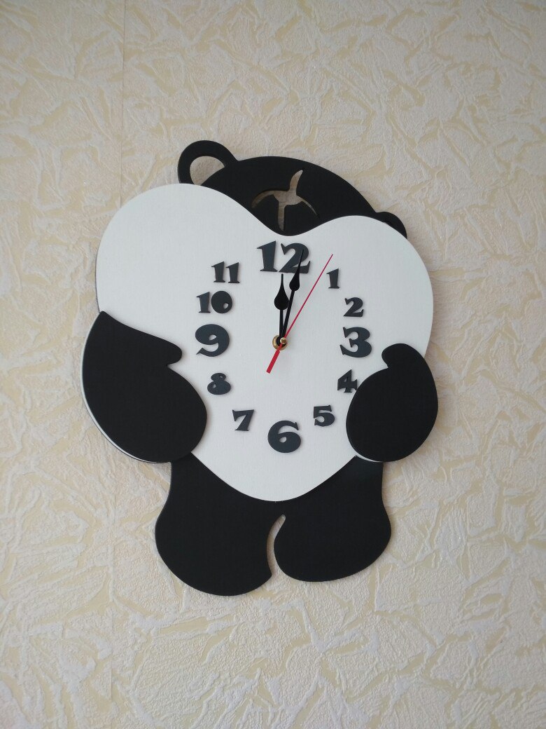 Bear Shape Wall Clock Design DXF File