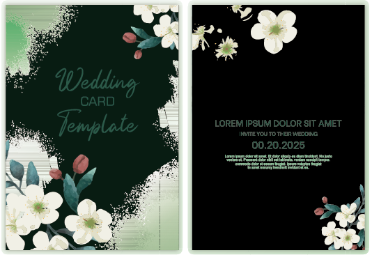 Minimalist wedding invitation card template design, floral black line … |  Minimalist wedding invitations, Wedding invitation cards, Wedding invitation  card template