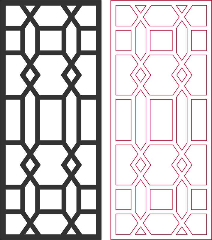 Beautiful living room partition pattern Free DXF Vectors File