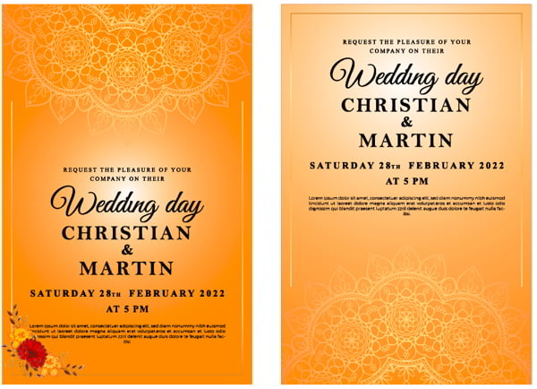 Beautiful Luxury Wedding Invitation Card Free Vector