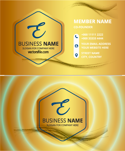 Beautiful Shiny Business Card Template with Light Circles Vector File