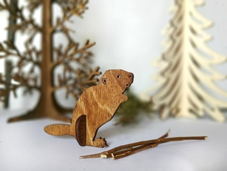 Beaver Wooden Animal Laser Cut CNC Template Free Vector CDR File