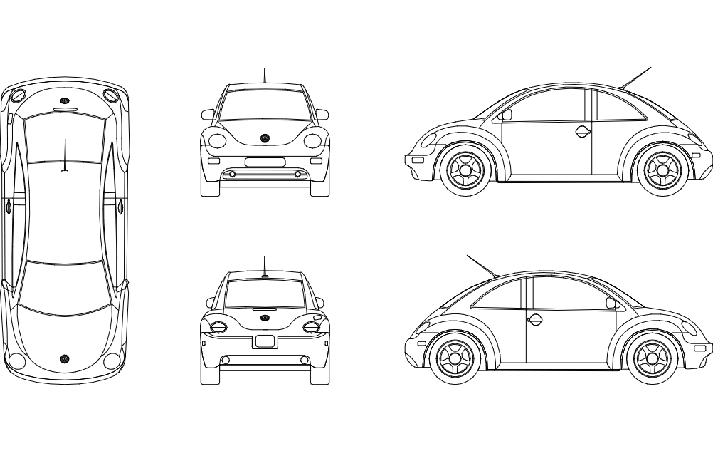 Beetle Car DXF File