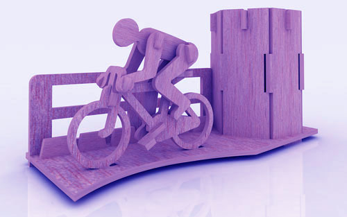 Bicycle Marathon Pen Holder Stand 3mm Free CDR Vectors File