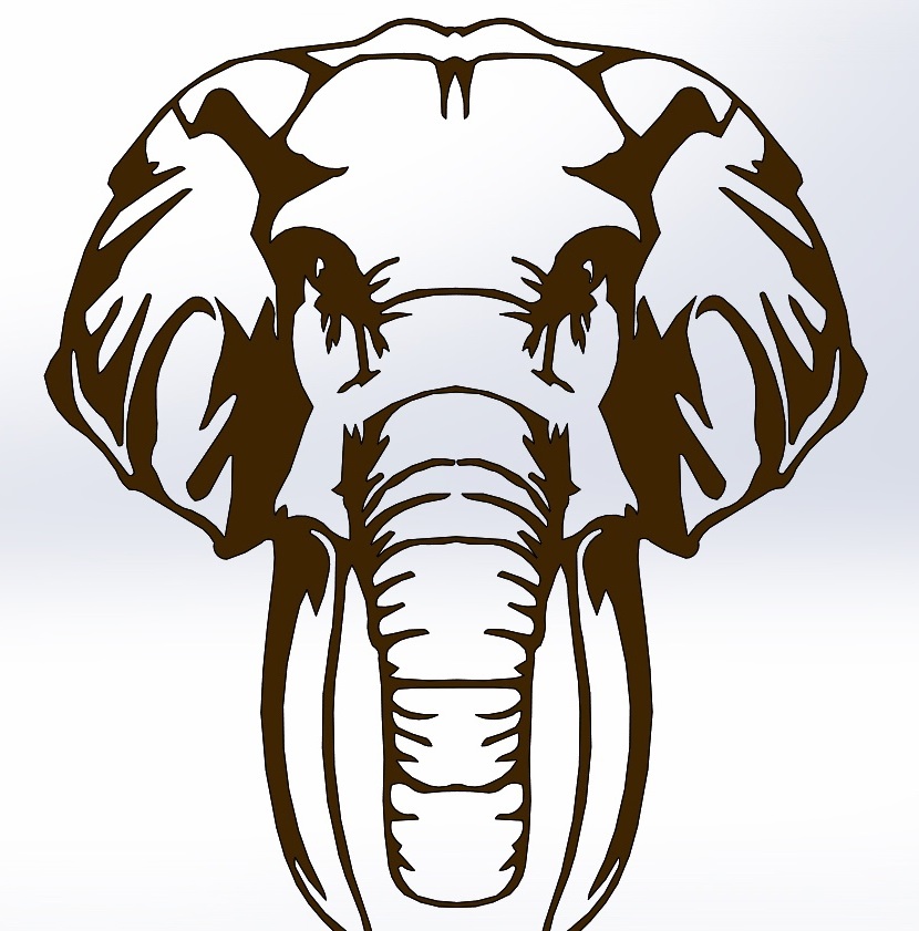 Big Fat Elephant Silhouette DXF File