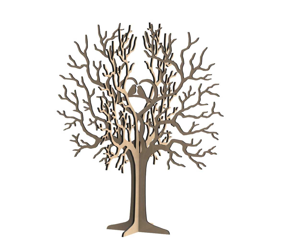 Birds Tree Jewelry Stand 3mm CNC Laser Cut Free CDR File