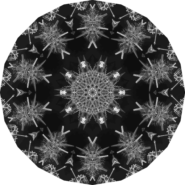 Black Acanthophracta Snowflake Vector SVG File