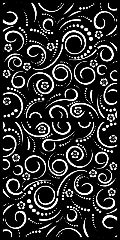 Black and White Floral Plasma Cutting Grill Design CDR File