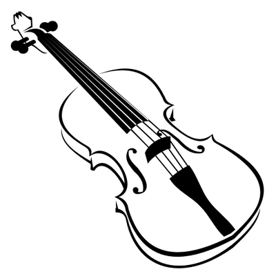Black and White Violin Silhouette CDR Vectors File