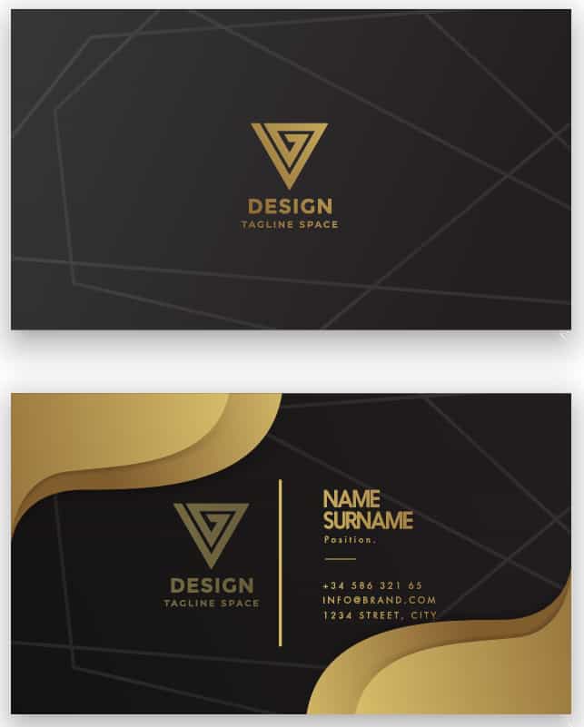 Black Color Visiting Card, Business Card Design Template Ai and EPS File