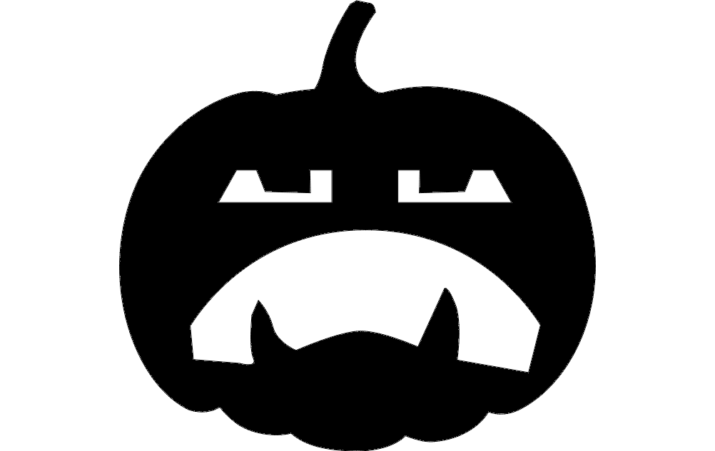 Black Halloween Pumpkin Vector DXF File