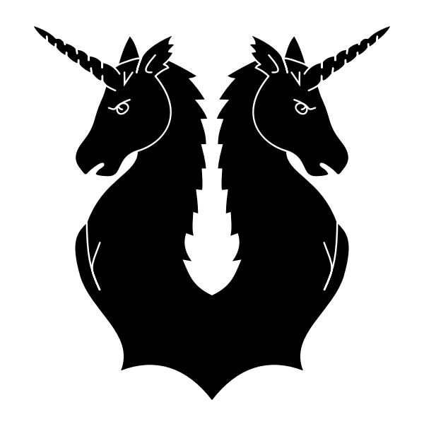 Black Prismatic Magical Unicorn Vector SVG File