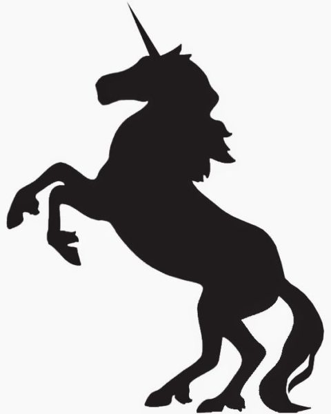 Black Unicorn Horse DXF File