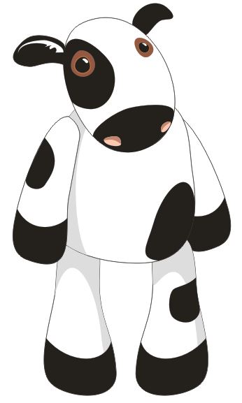 Black White Color Cow Cartoon CDR File